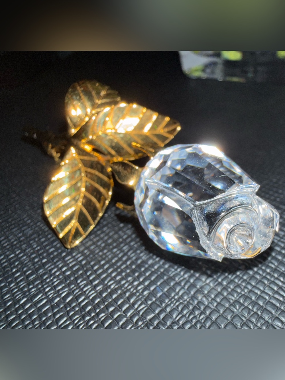 Swarovski Women Gold Tone Crystal Rose Flower Brooch Pin Statement Piece - Picture 5 of 15
